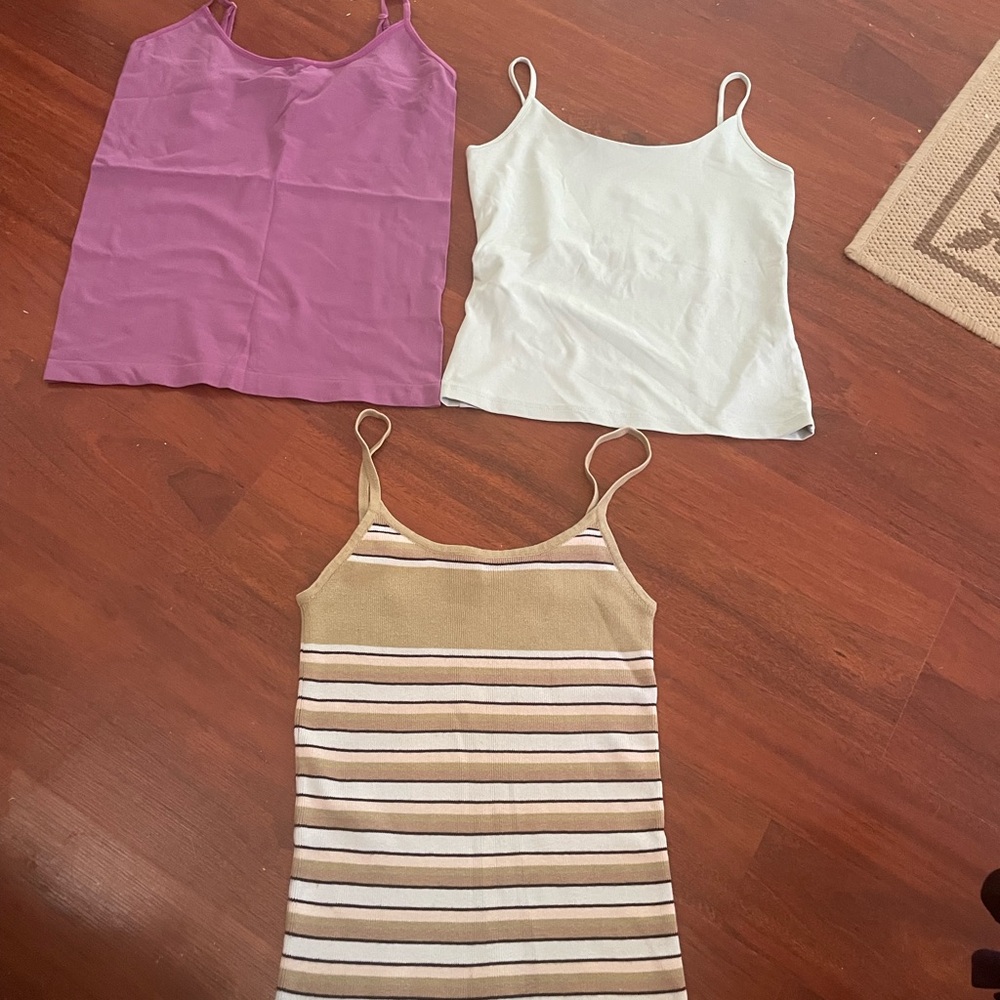 Express Bleus Attention camisole camis set of 3 purple mint green tan size small - Picture 4 of 15